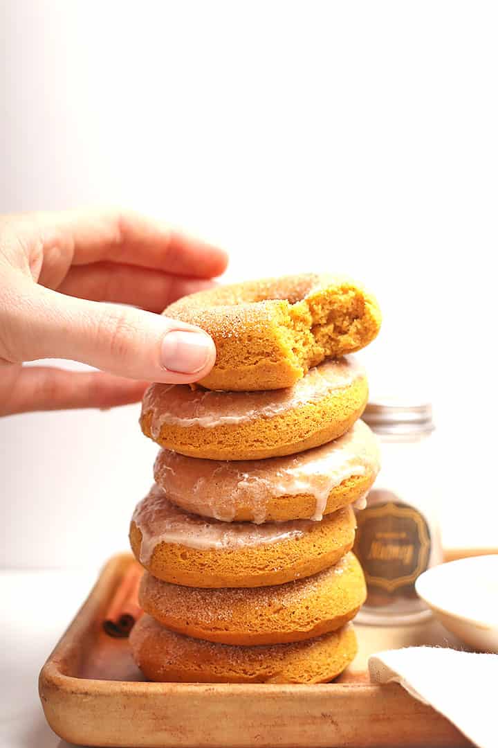 Stack of vegan donuts