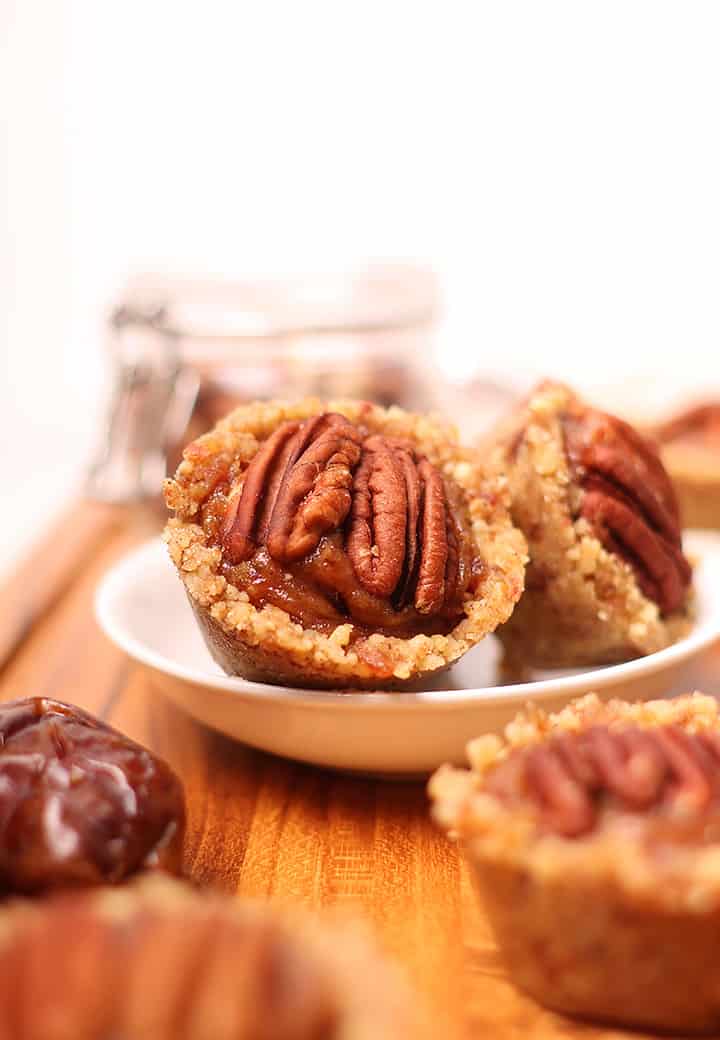 Raw pecan pie tartlets