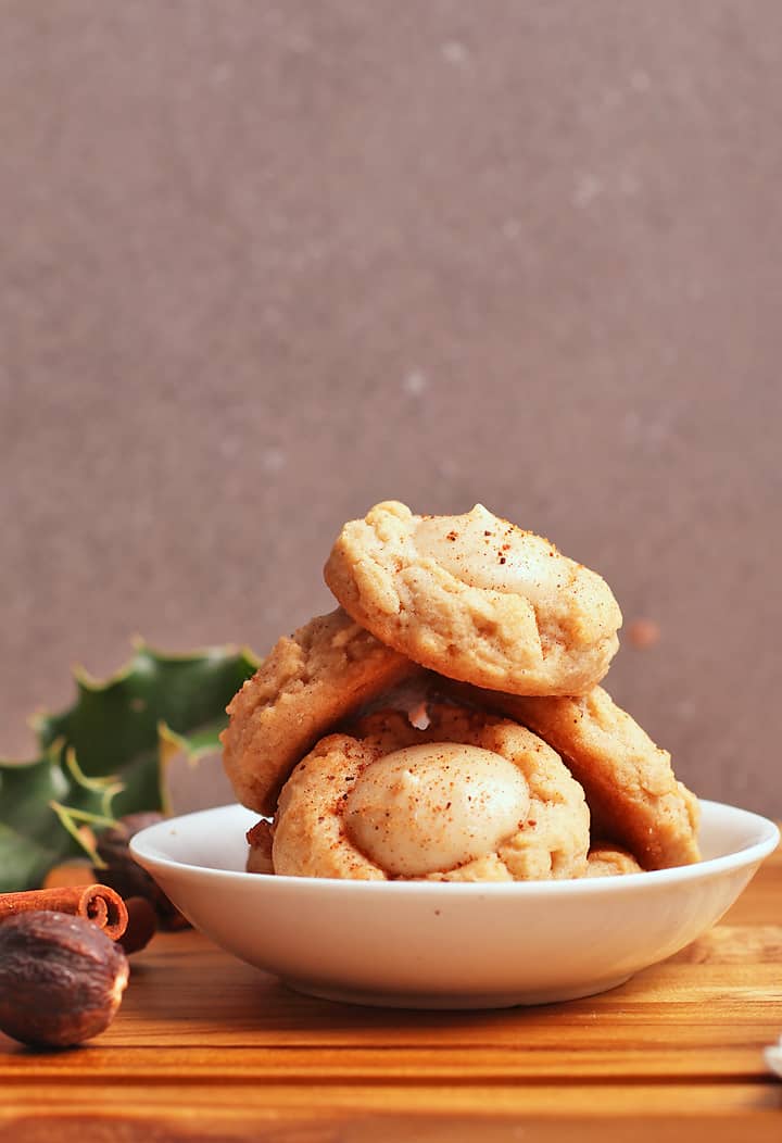 Vegan Thumbprint Cookie in small white bowl