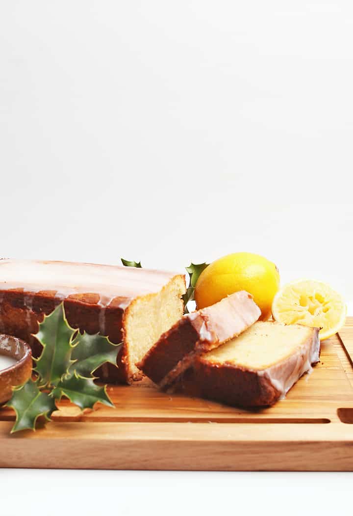 Vegan Pound Cake on a cutting board