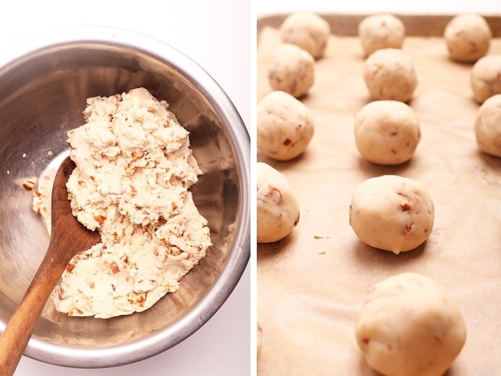 Raw cookie dough rolled into balls
