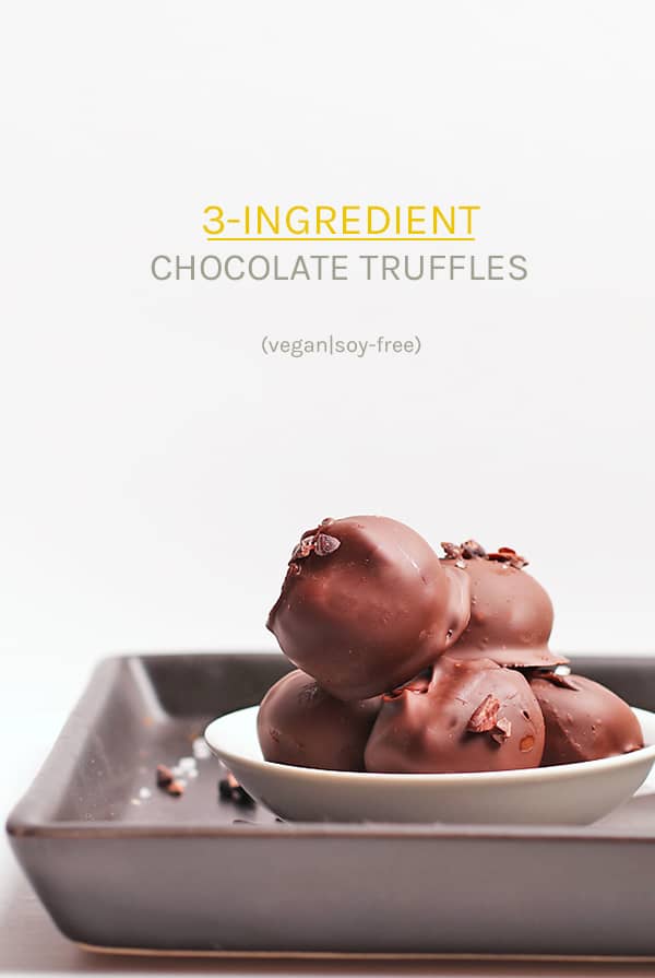 Make your Christmas chocolates at home with this simple 3-ingredient Vegan Chocolate Truffle recipe. A rich and decadent chocolate ganache base covered in a crisp chocolate coating, these truffles make the perfect DIY holiday gift. 