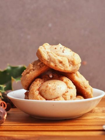 Vegan Thumbprint Cookie in small white bowl