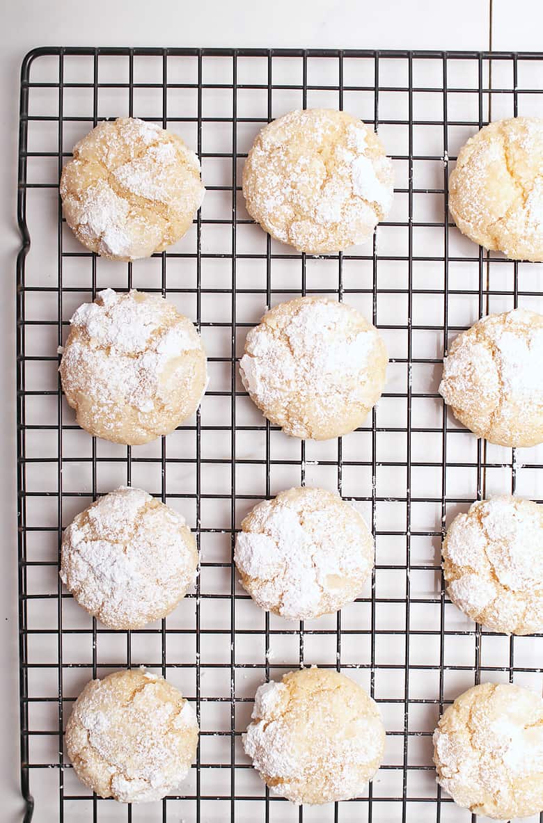 Lemon cookies on cooling rack