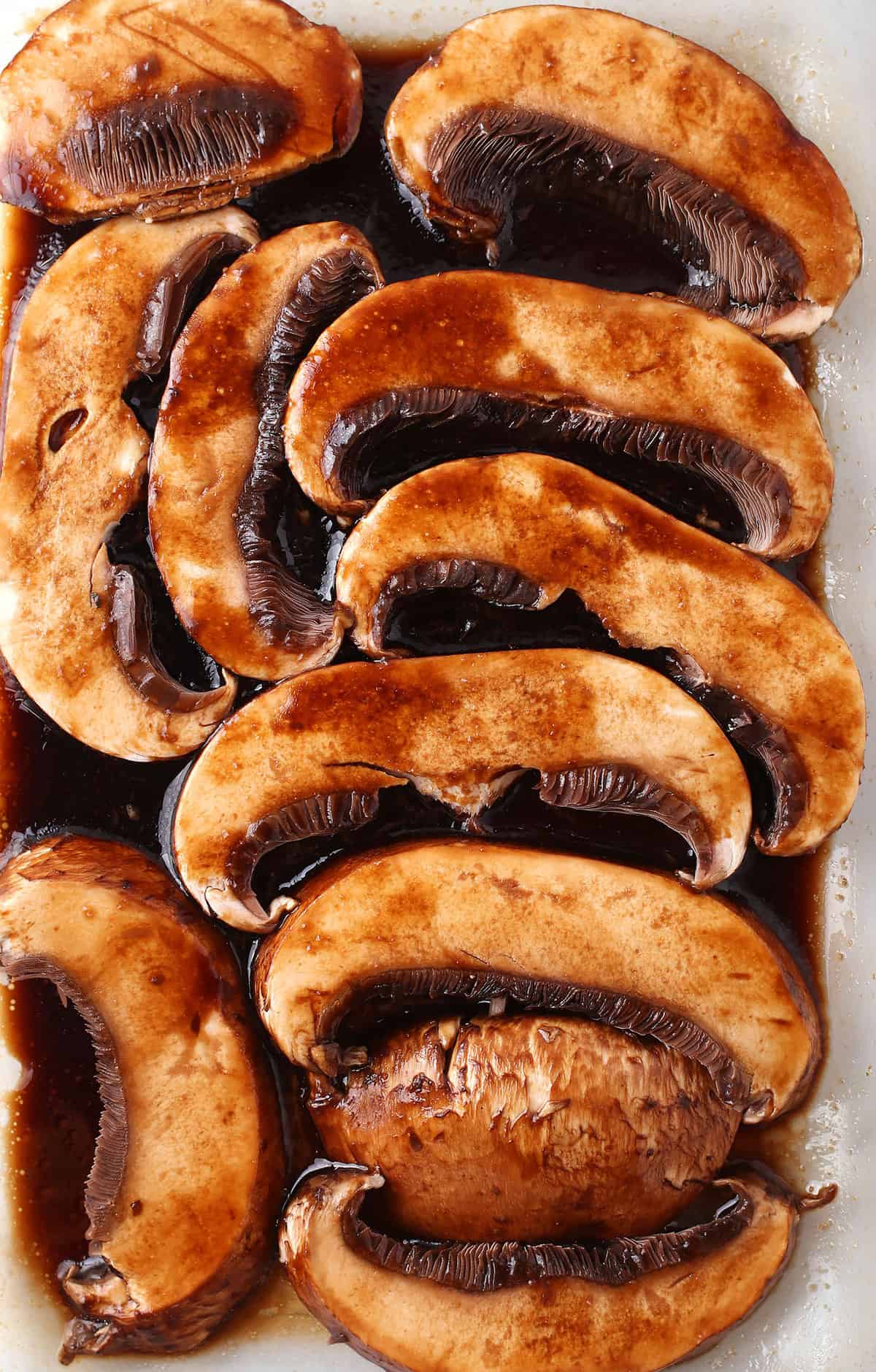 Marinating portobello steaks