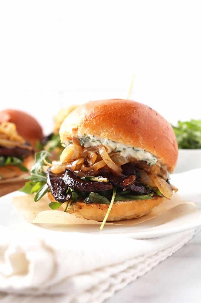 Portobello Slider on white plate