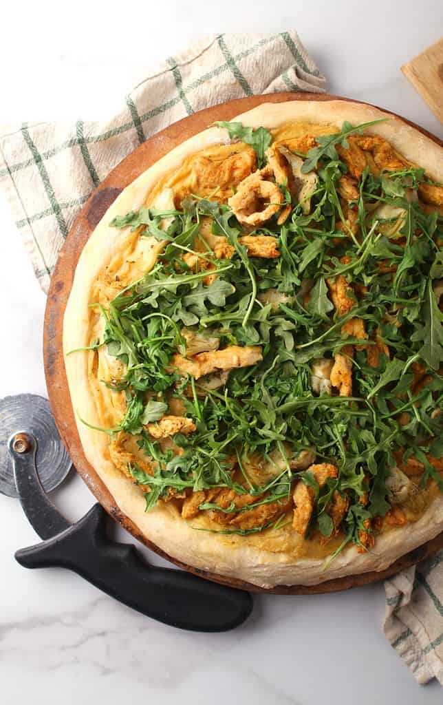 Vegan "Chicken" Alfredo Pizza My Darling Vegan