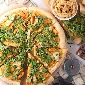 Slices of Chicken Alfredo Pizza