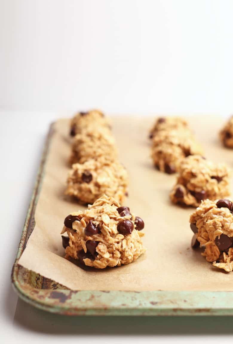 4-ingredient cookies on a baking tray