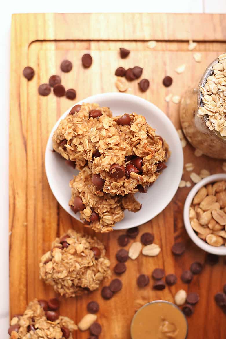 Vegan cookies on a wooden platter