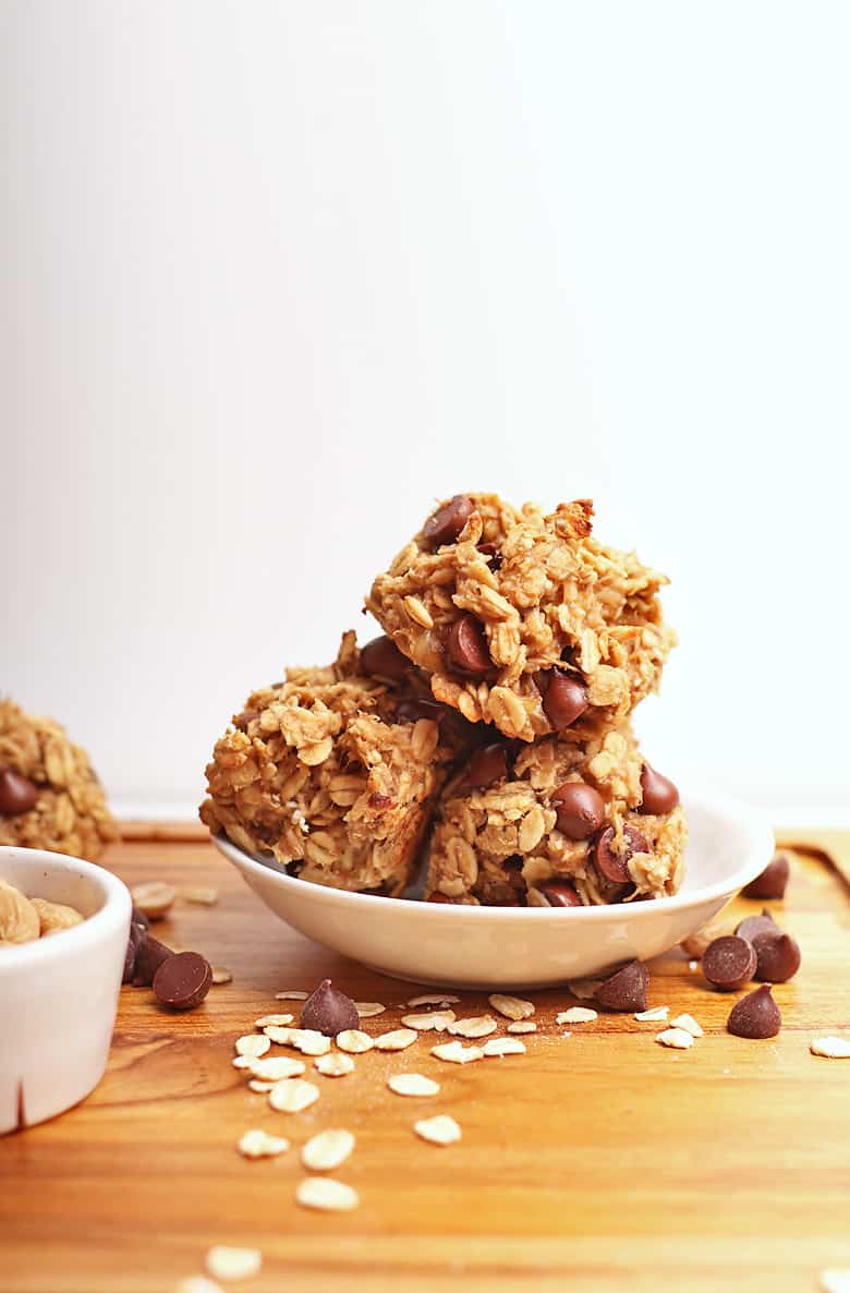 Finished cookies in a white bowl