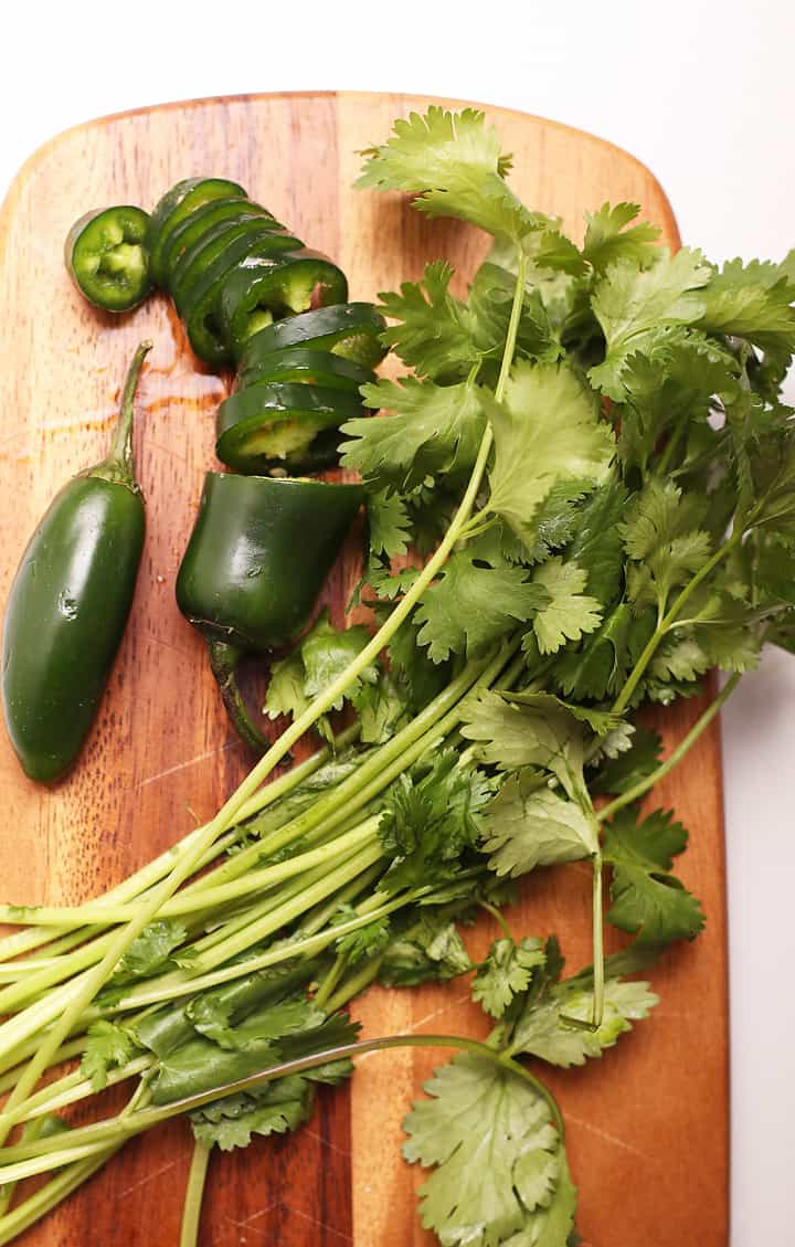 Cilantro and jalapeño