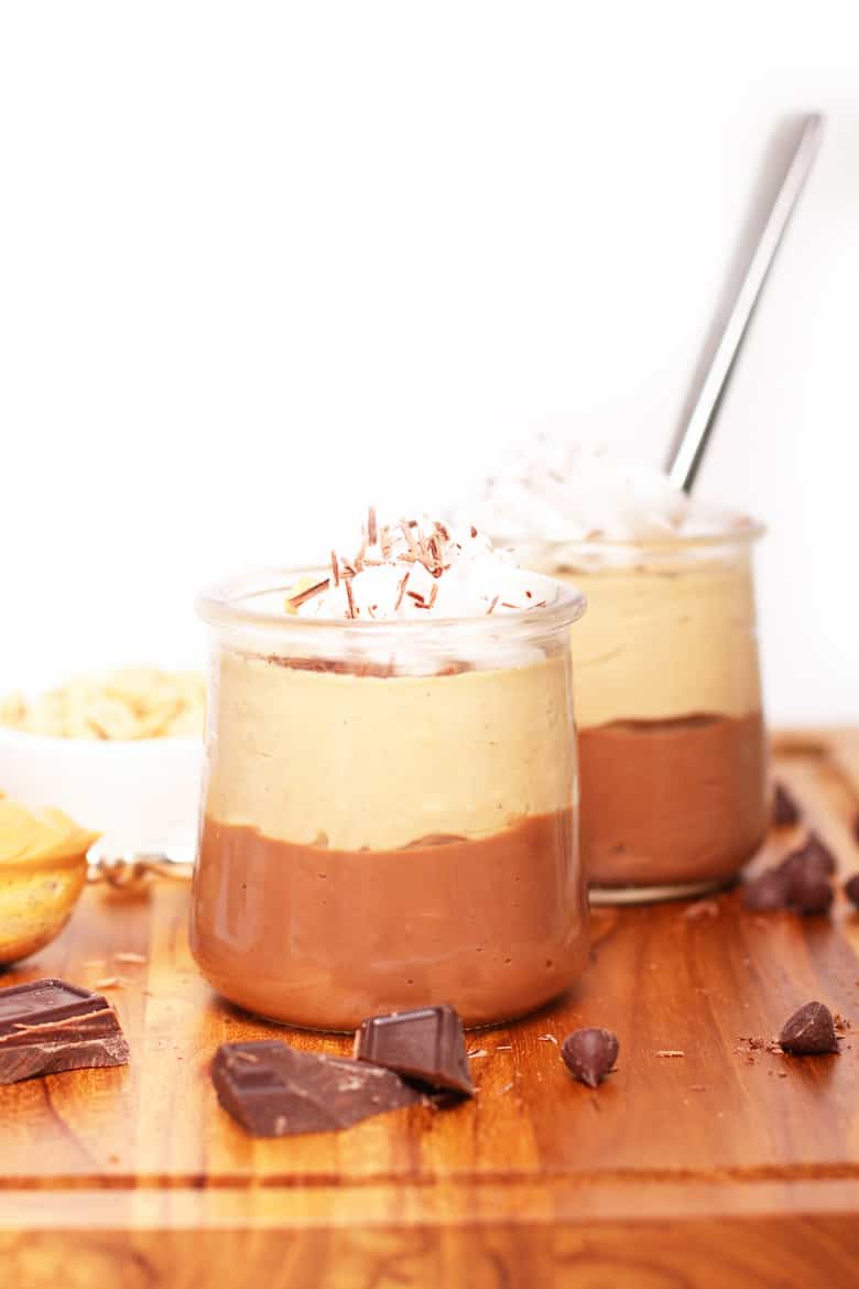 Finished recipe in glass pudding jars