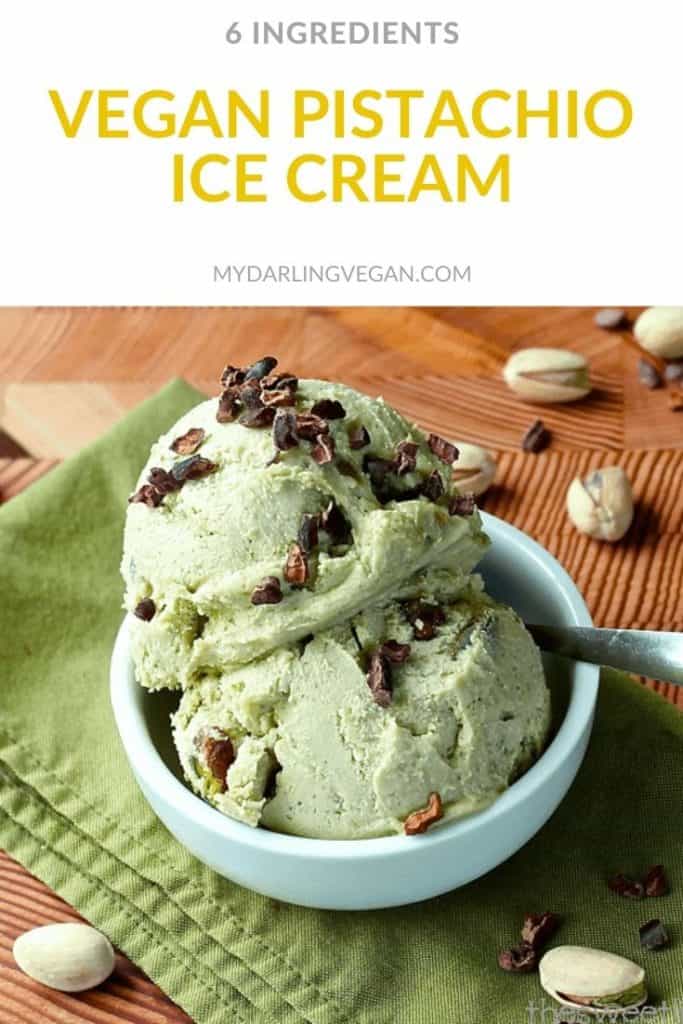 Vegan Pistachio Ice Cream in a bowl