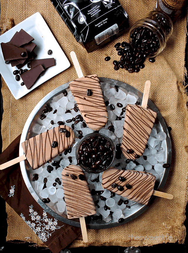 Homemade Boozy Mocha Popsicles.