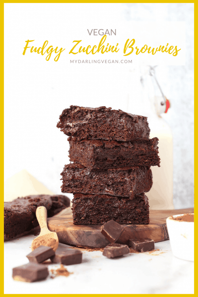 These vegan zucchini brownies are incredibly rich and gooey. They are a decadent dessert bar with hidden vegetables for added moisture plus healthy benefits! 