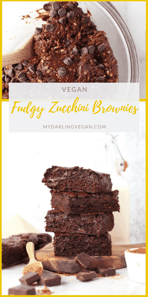 These vegan zucchini brownies are incredibly rich and gooey. They are a decadent dessert bar with hidden vegetables for added moisture plus healthy benefits! 
