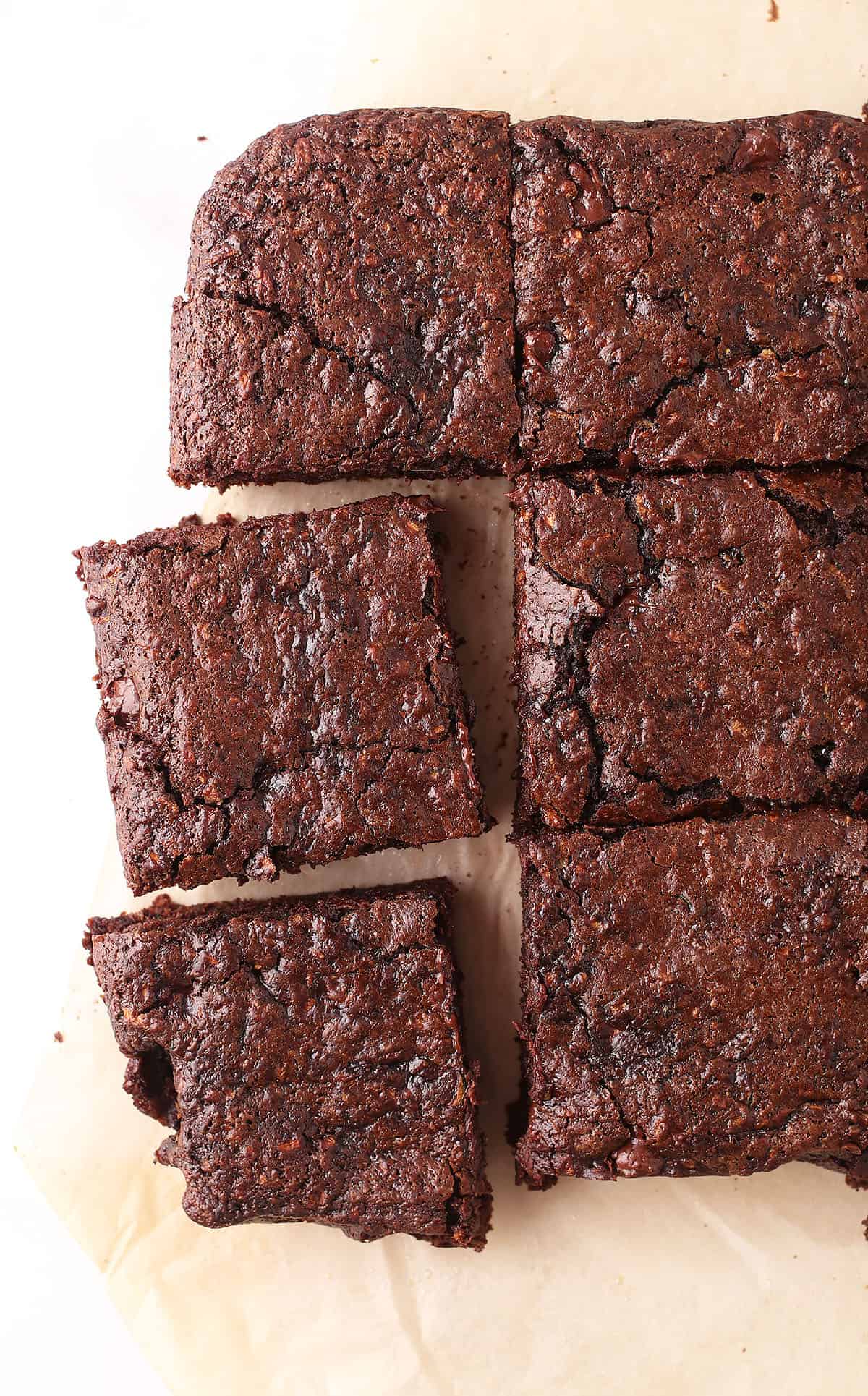 Brownies cut into squares