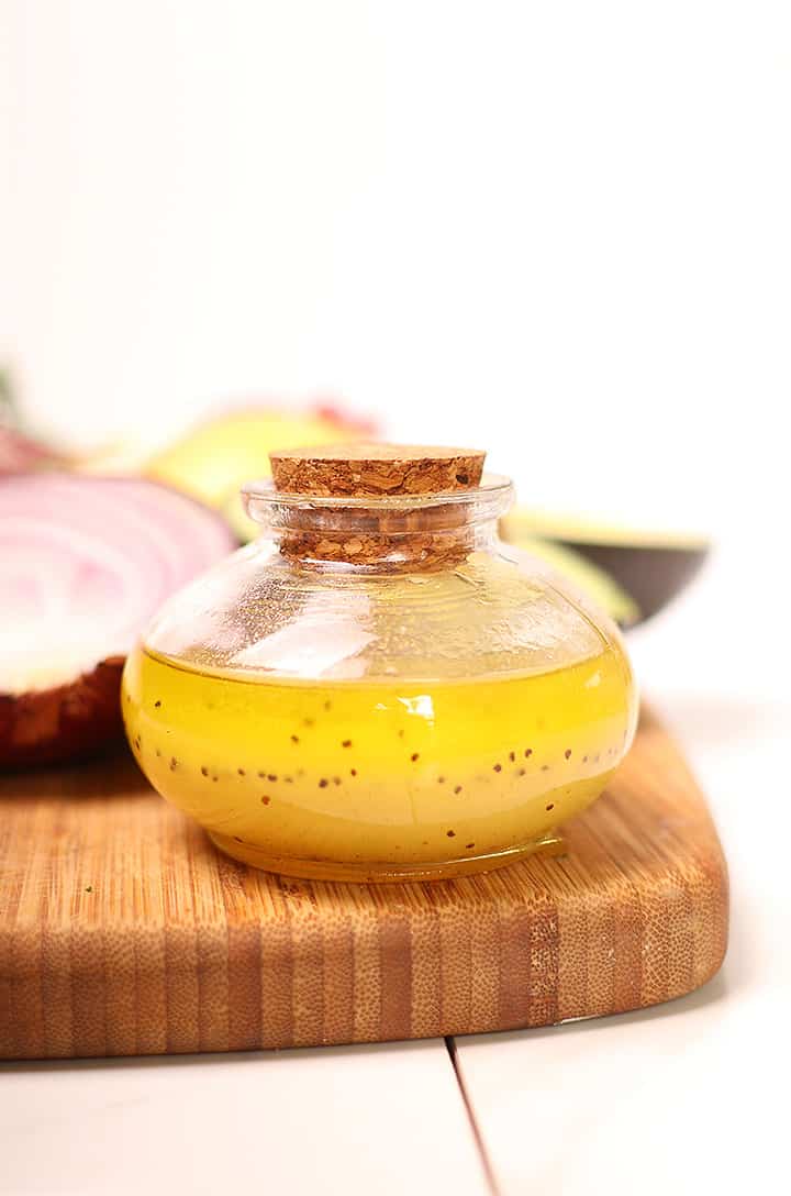 Orange Poppy Seed Dressing in glass jar