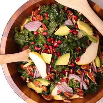 Massaged Kale Salad in salad bowl