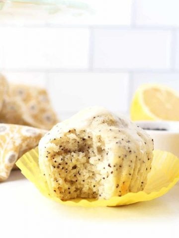 Lemon Poppy Seed Muffin with bite