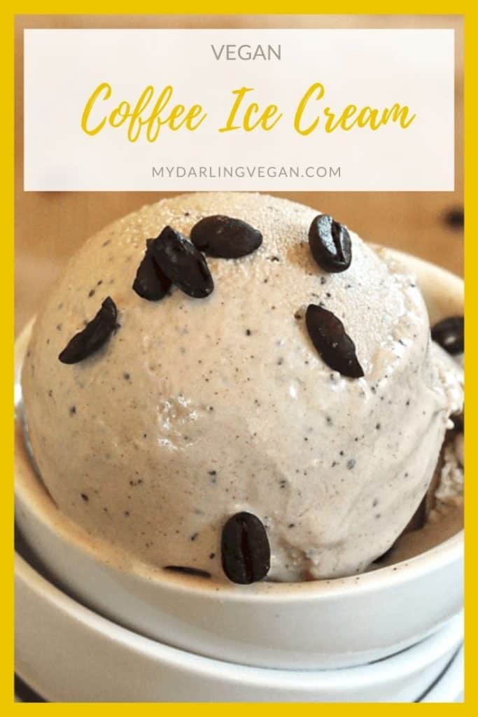 Vegan Coffee Ice Cream in a white bowl