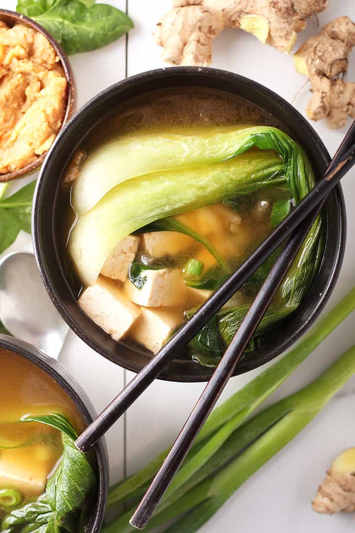 Overhead bowl of finished recipe