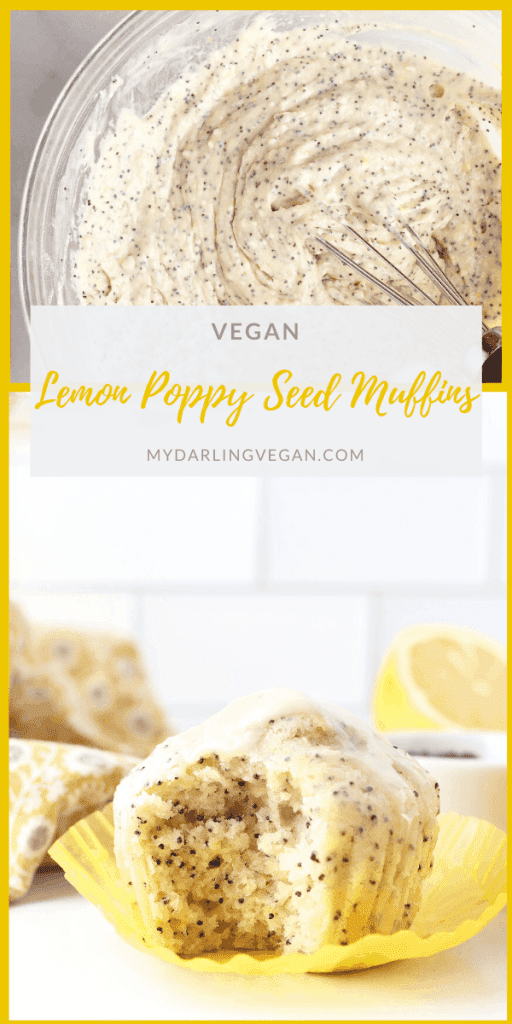 Wake up to these PERFECT Vegan Lemon Poppy Seed Muffins. They are everything you want in a muffin: moist, citrusy, sweet, and with a little crunch. Make them in under 30 minutes! 