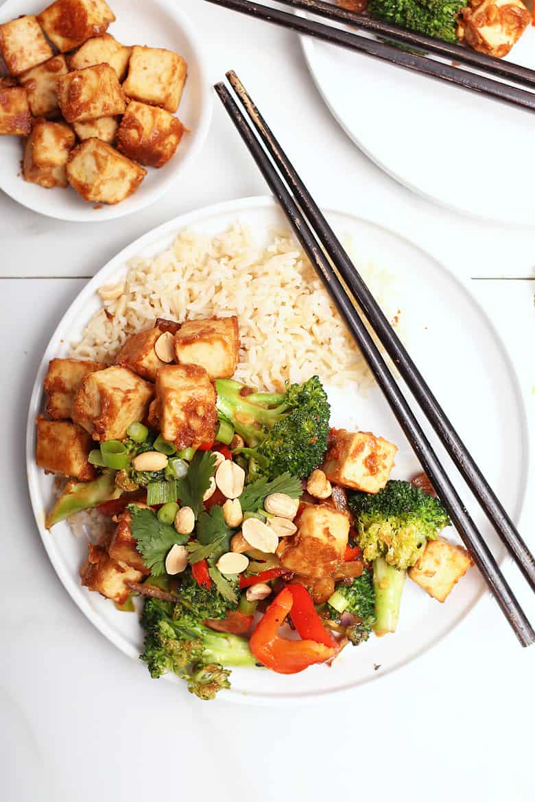 Tofu Stir Fry with Vegetables over rice