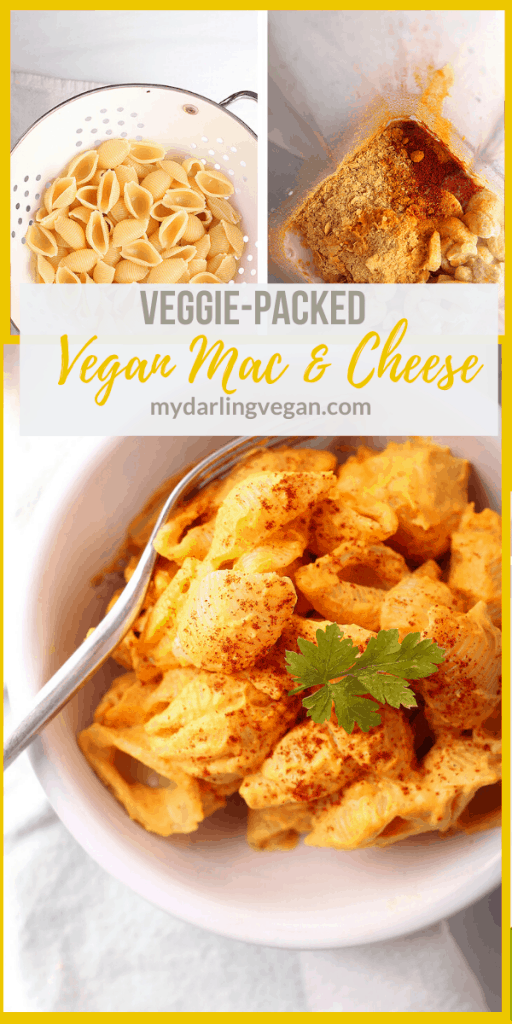 A Vegan Mac and Cheese you can feel good about feeding the kids! This classic pasta dish is made with a veggie-packed sauce and flavored with the perfect spice blend for a meal the whole family will love.