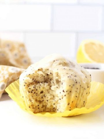 Lemon Poppy Seed Muffin with bite