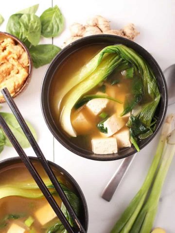 Two bowls of miso soup
