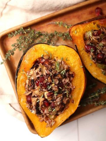 Wild Rice Stuffed Acorn Squash