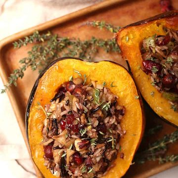 Wild Rice Stuffed Acorn Squash