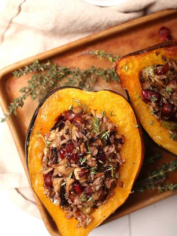 Wild Rice Stuffed Acorn Squash