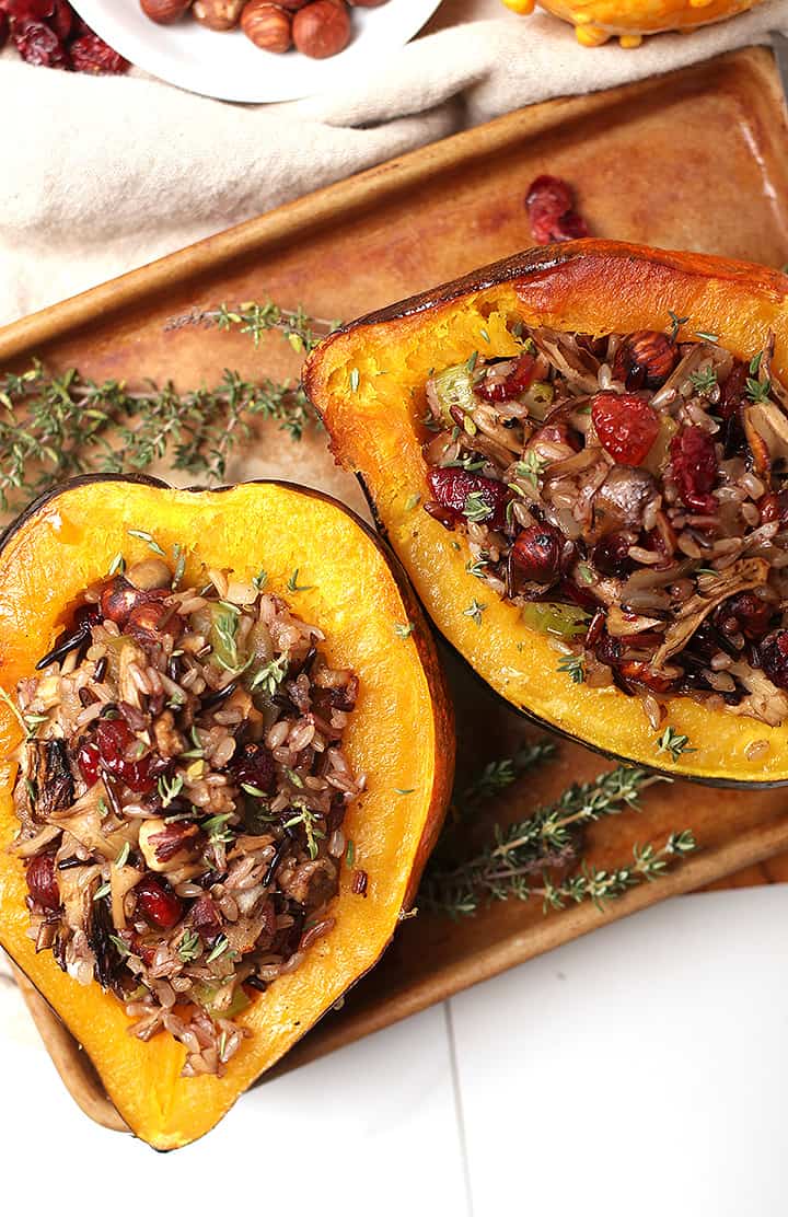 Wild Rice Stuffed Acorn Squash