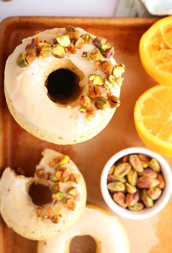 Orange Pistachio Doughnuts