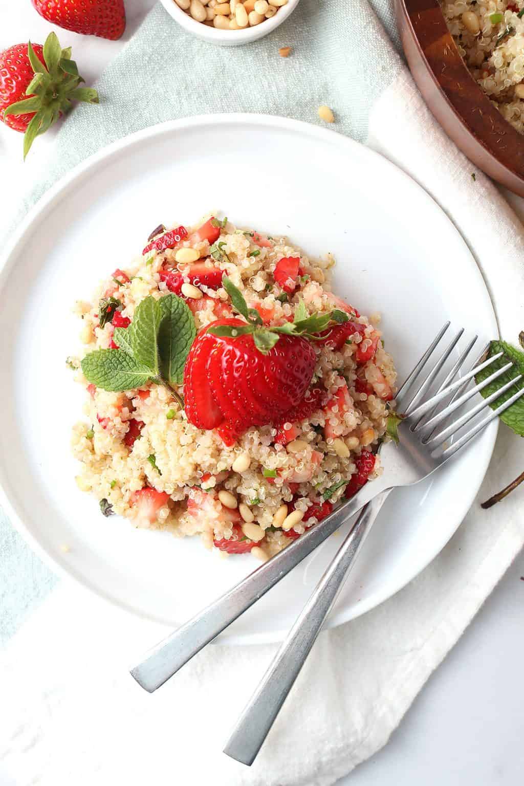 Strawberry Mint Quinoa Salad My Darling Vegan