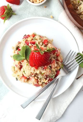 Vegan Quinoa Salad with Strawberries and Lemon Vinaigrette