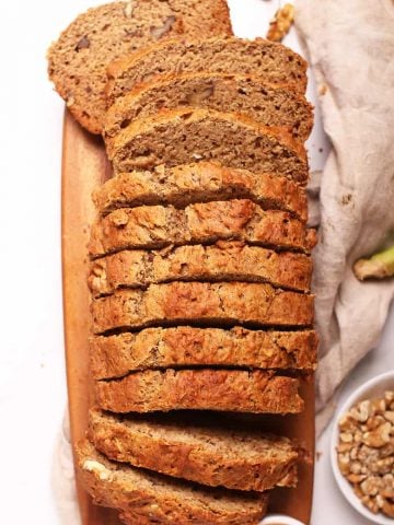 Slices of vegan banana bread