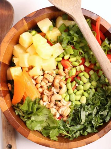 Thai Salad in a wooden bowl