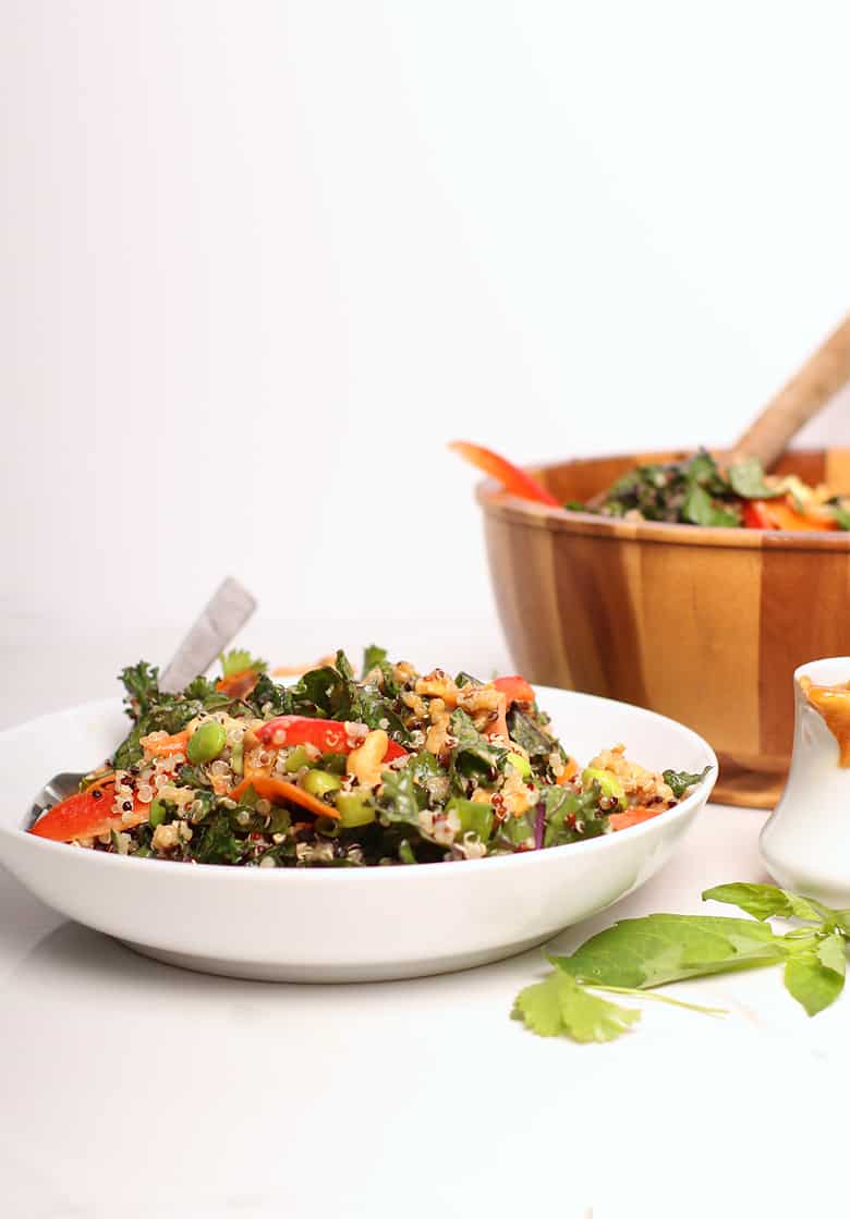 Thai Quinoa Salad in white bowl