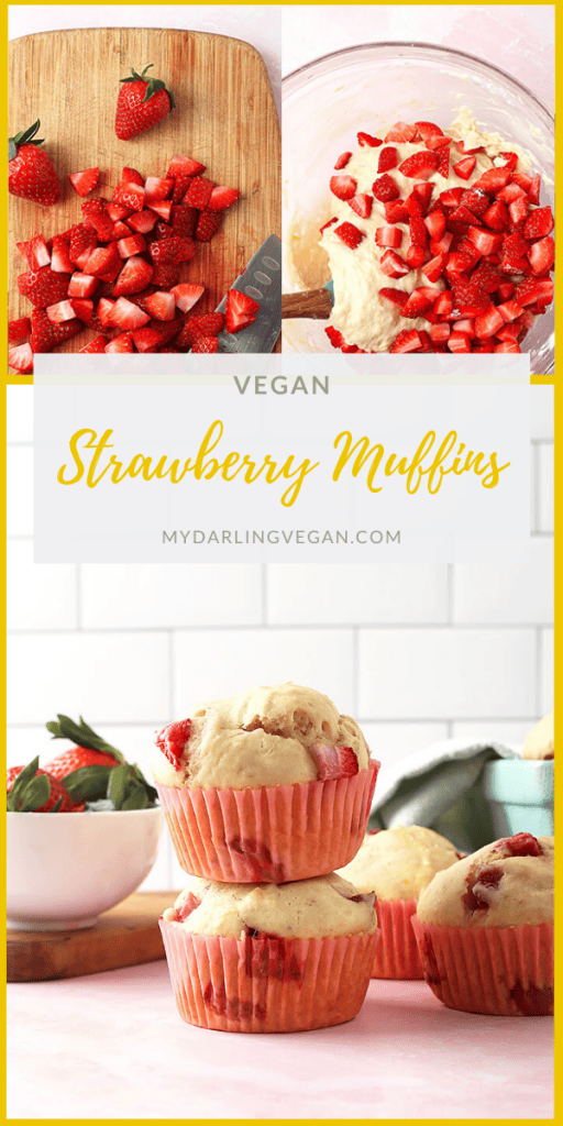 Wake up to something special. These vegan strawberry muffins are perfectly tender and moist for a fresh and seasonal breakfast pastry or daytime snack. Made with a hint of lemon to take these muffins to the next level. 
