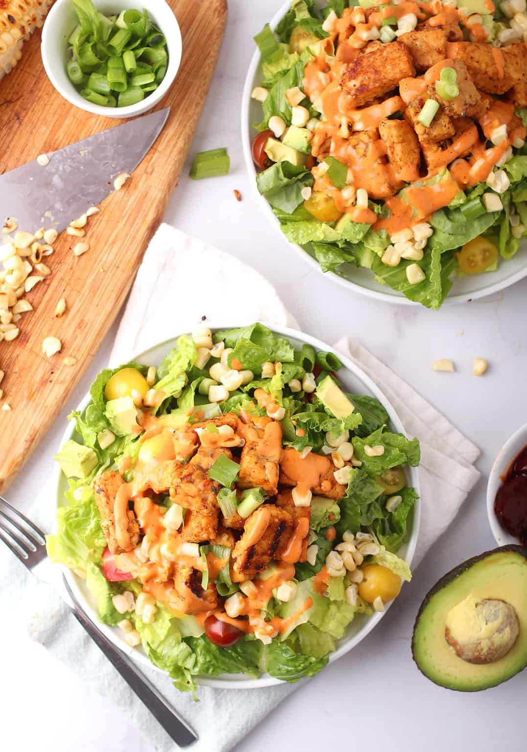 Blackened Tempeh Chipotle Salad - My Darling Vegan