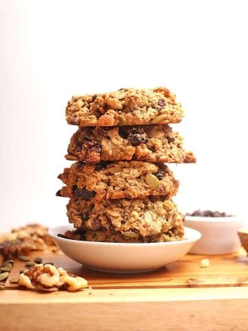 Stack of vegan breakfast cookies