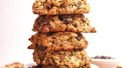 Stack of vegan breakfast cookies