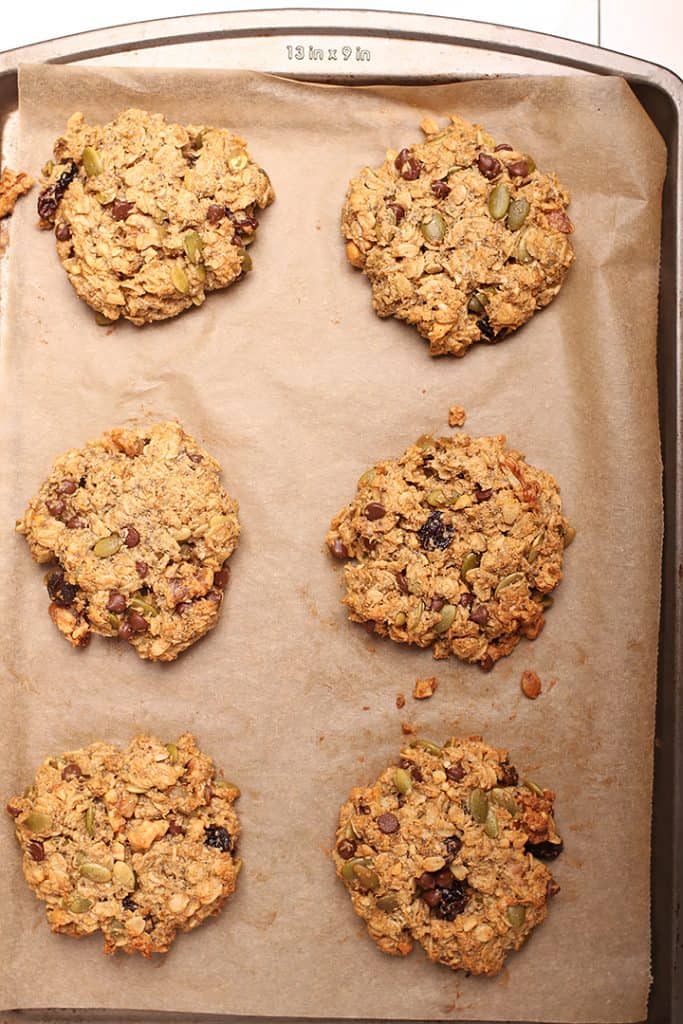 Vegan breakfast cookies on baking sheet