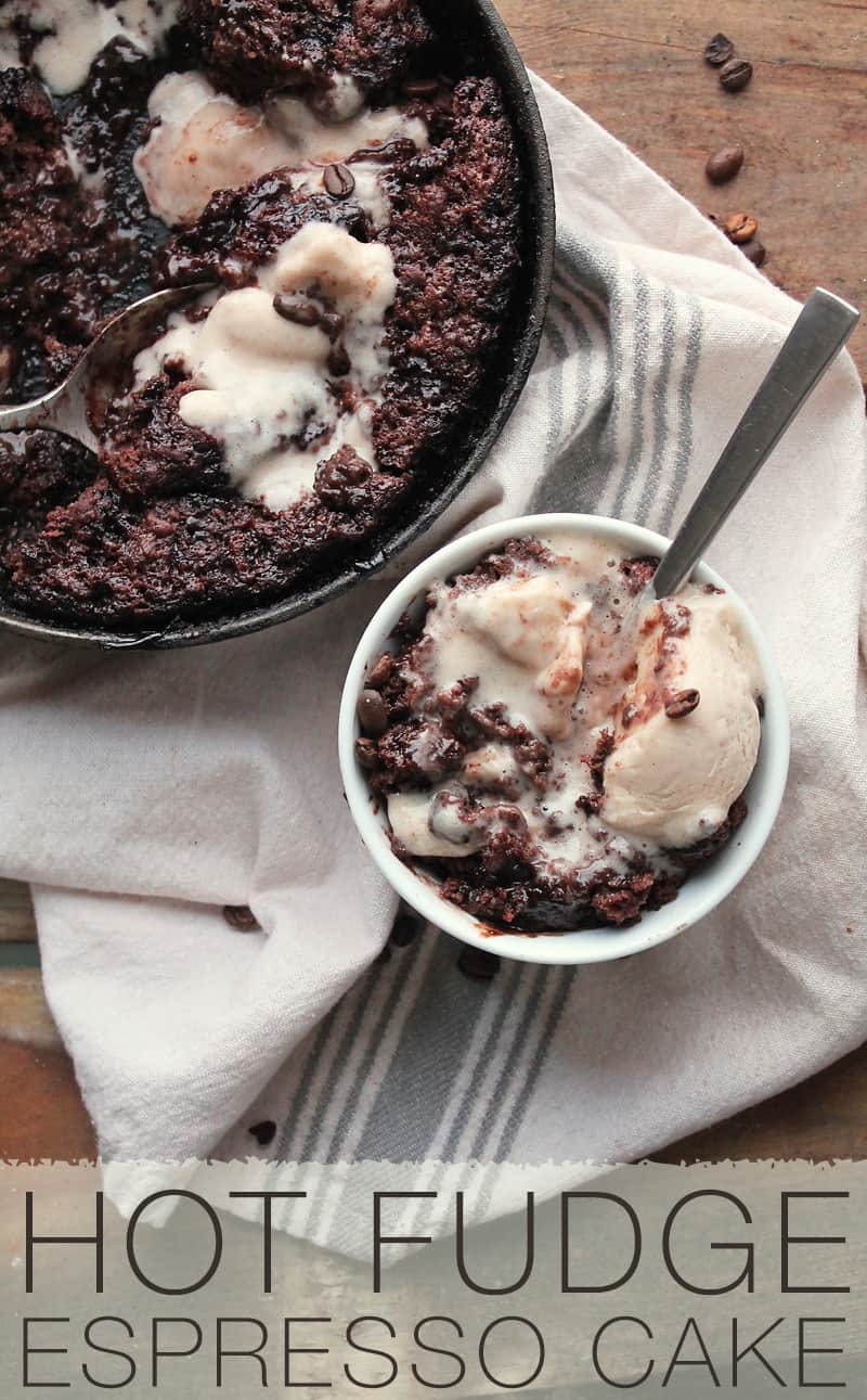 This quick and easy vegan hot fudge cake makes the perfect Valentine’s Day dessert. Serve with non-dairy ice cream or coconut whipped cream. #vegan #chocolate #hotfudge #valentinesday #vegandesserts #desserts #mydarlingvegan