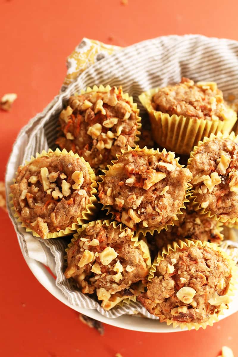 Healthy Carrot Muffins in bowl