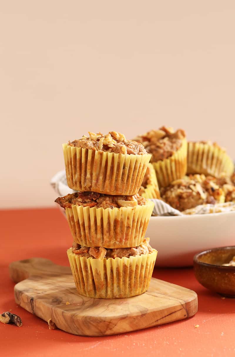 Stack of Healthy Carrot Muffins